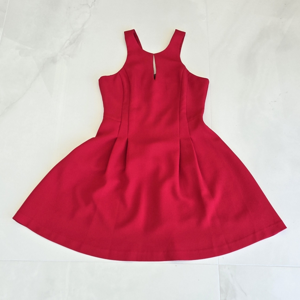 BCBGeneration Red Keyhole Dress with Exposed Zipper - Size 4